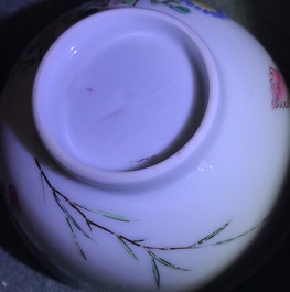 A Chinese famille rose cup and saucer, Yongzheng