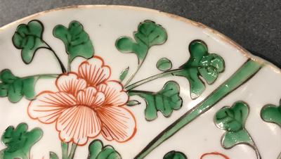 A Chinese wucai plate with twin fish design, Wanli