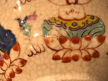 A large Chinese famille rose Bencharong style bowl for the Thai market, 19th C.