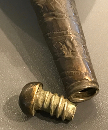 A Chinese blue and white silver-mounted water sprinkler for the Islamic market, Kangxi