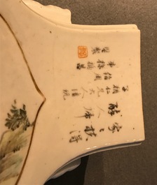 Een Chinese qianjiang cai fanghu vaas, 19/20e eeuw