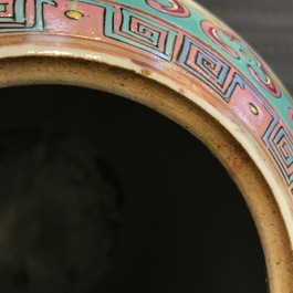 A pair of Chinese famille rose Wu Shuang Pu jars and covers, 19th C.