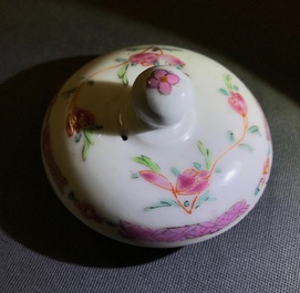 A globular Chinese famille rose teapot and cover, Yongzheng