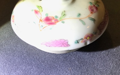 A globular Chinese famille rose teapot and cover, Yongzheng