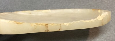 A Chinese carved jade Buddha's hand plaque, 19th C.