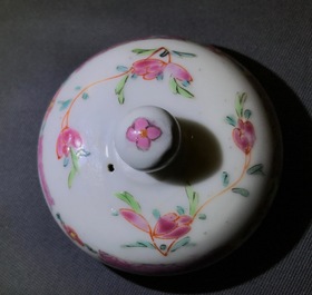 A globular Chinese famille rose teapot and cover, Yongzheng