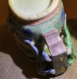 A Chinese famille verte libation cup with dragons, Kangxi