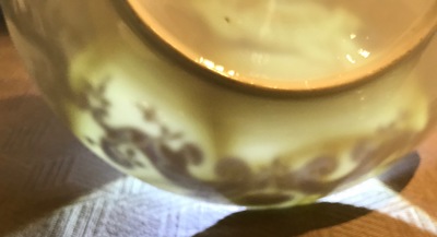 A pair of Chinese Pronk studio eggshell plates with parrots on a perch, Yongzheng/Qianlong