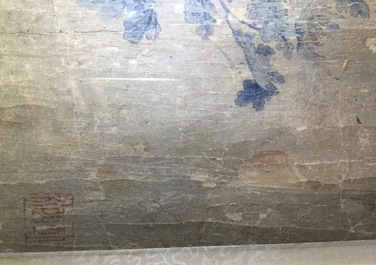 A Chinese horizontal floral subject painting on paper, 18/19th C.