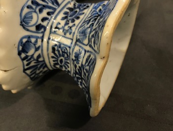 Three Chinese blue and white salts, Kangxi