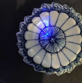 Three Chinese blue and white salts, Kangxi
