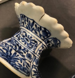 Three Chinese blue and white salts, Kangxi