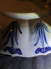 A pair of Chinese blue and white plates with fine landscapes, Kangxi