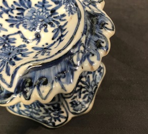 Three Chinese blue and white salts, Kangxi