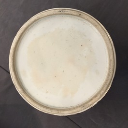 A Chinese monochrome celadon baluster vase and cover, 19th C.