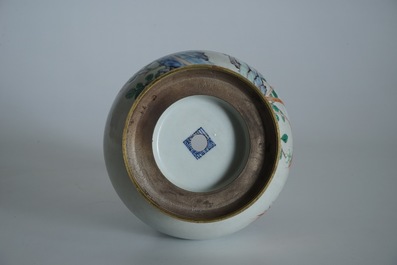 A Chinese famille rose bronze-mounted yuhuchunping vase, Qianlong mark, 19/20th C.