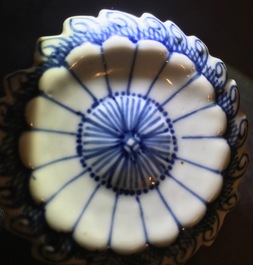 Three Chinese blue and white salts, Kangxi
