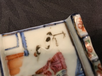 Een Chinese famille rose penselenhouder, 19e eeuw