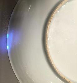 A Chinese blue and white "Master of the Rock" plate, Yongzheng