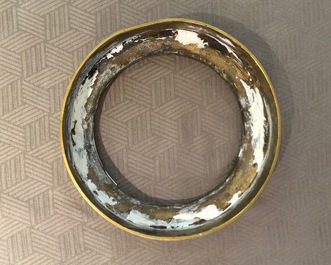 A Chinese bronze-mounted famille rose on blue-ground baluster vase and cover, Yongzheng