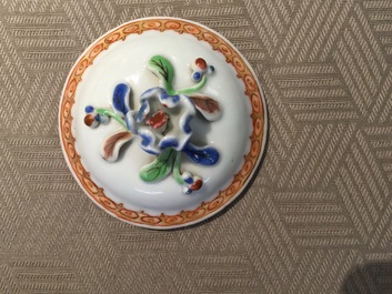 A Chinese famille rose ladies' spittoon and cover, Yongzheng