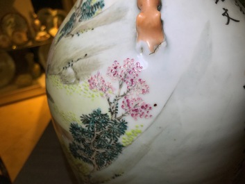 Two Chinese qianjiang cai vases, 19/20th C.
