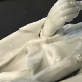 Een Chinees Dehua blanc de Chine model van de onsterfelijke Li Tieguai, 19e eeuw