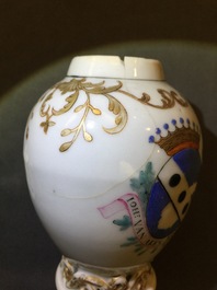 A Chinese Dutch market armorial part-tea service, Qianlong