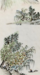 A pair of Chinese reticulated hexagonal qianjiang cai hat stands, 19/20th C.