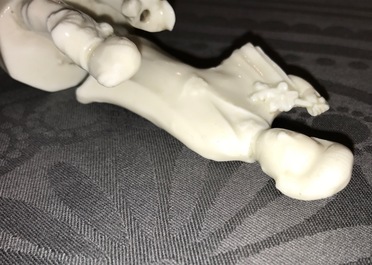 Quatre figures en porcelaine blanc de Chine de Dehua, Kangxi et post&eacute;rieur