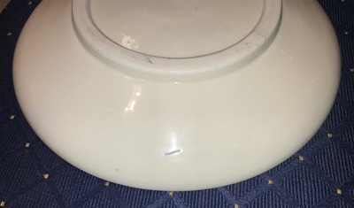 A Chinese Dehua blanc de Chine dish with incised floral design, Kangxi