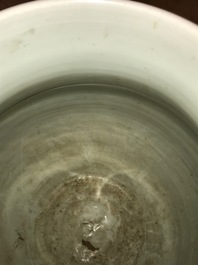 A Chinese coral-ground peony scroll hu vase, Yongzheng mark, 20th C.