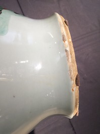 A large Chinese famille verte "Immortals" vase, 19th C.