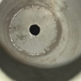 A Chinese famille rose bronze-mounted yuhuchunping vase, Qianlong mark, 19/20th C.