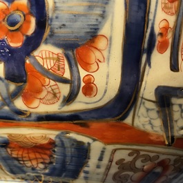 A Chinese clobbered blue and white kraak porcelain bowl with floral design, Wanli