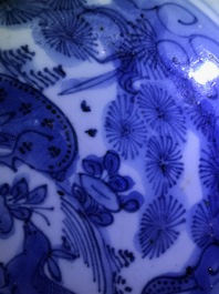 A Chinese blue and white plate with deer and ducks, Wanli