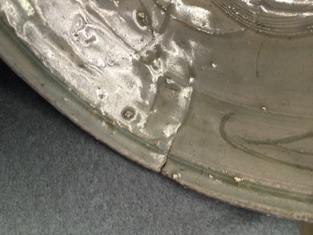 A Chinese incised celadon shipwreck bowl, Song