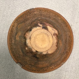 Two Chinese Jian hare's fur tea bowls and a bowl with broken ice design, prob. Song