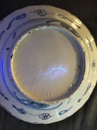 A Chinese blue and white plate with deer and ducks, Wanli