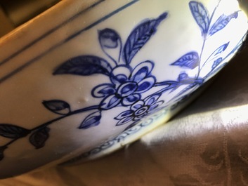 A very large Chinese blue and white dragon dish, Jiajing