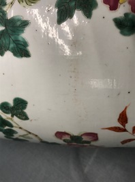 A tall Chinese famille rose vase with pheasants and peacocks, 19th C.