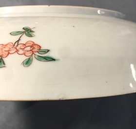 A Chinese famille verte doucai dish with mandarin ducks, Kangxi