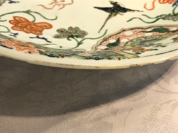 A Chinese famille verte Buddhist lion charger, Kangxi