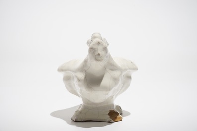 A monochrome white sculptural salt, Faenza, 17th C.