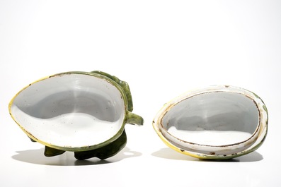 A polychrome Dutch Delft melon tureen, 2nd half 18th C.