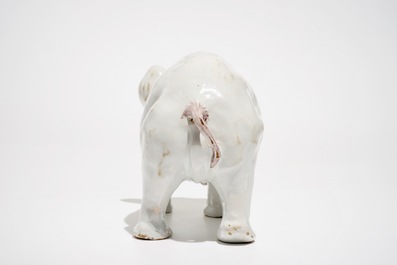A large Dutch Delft style elephant, D&egrave;svres, France, 19th C.