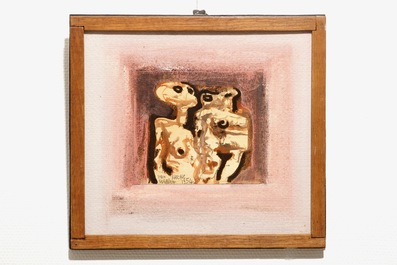 Van Hecke, Willem (Belgium, 1893-1976), "Koppel", two figures, mixed media, dated 1954