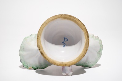 A French faience figurative double salt, Sceaux, 18th C.
