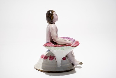 A French faience figurative double salt, Sceaux, 18th C.