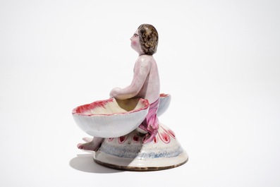 A French faience figurative double salt, Sceaux, 18th C.